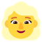 Woman- Blond Hair emoji on Microsoft